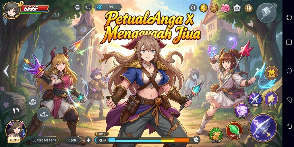 Tampilan gameplay Anime dari 666F yang memukau.