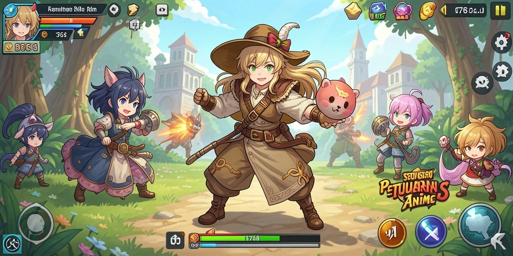 Screenshot utama 8768 menampilkan pertarungan seru dalam gaya anime.