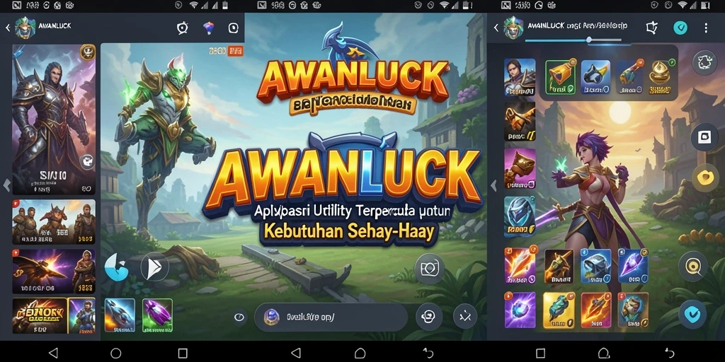 Tampilan antarmuka intuitif aplikasi AWANLUCK yang memudahkan navigasi.