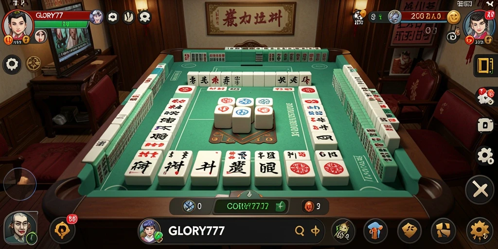 Tampilan seru gameplay Mahjong di GLORY777.