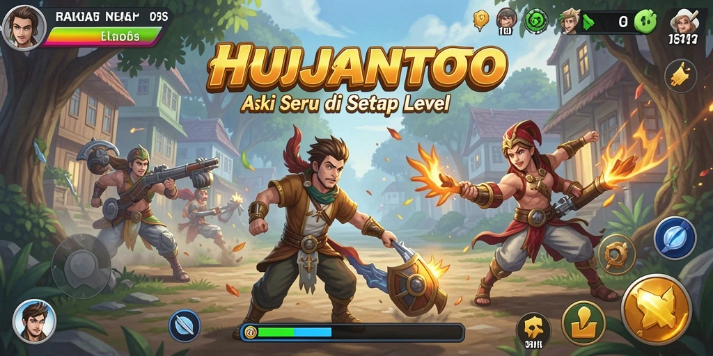 Screenshot gameplay yang intens dari HUJANTOTO.