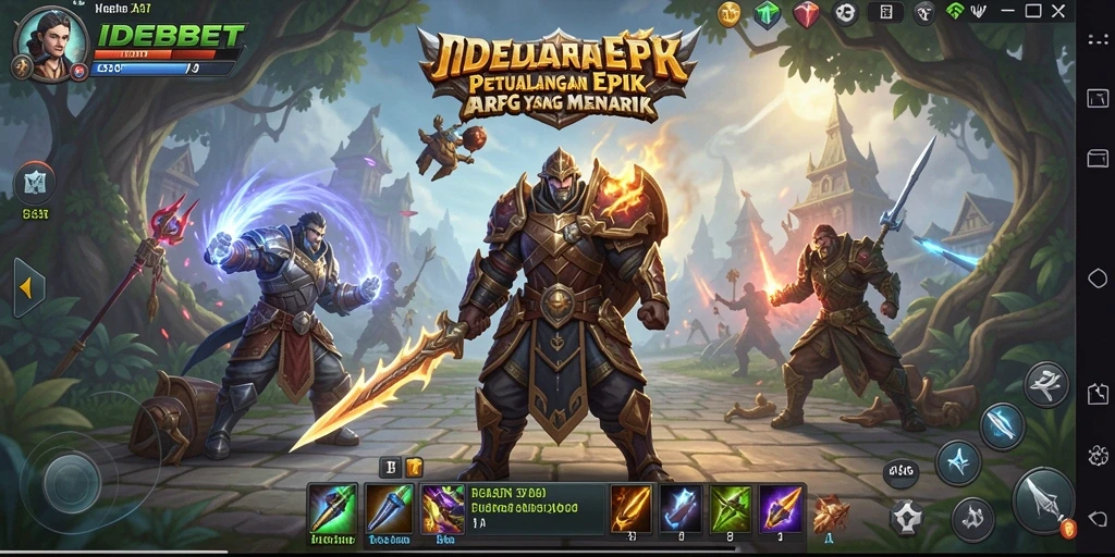 Tampilan aksi seru di IDEBET dalam perjalanan petualangan ARPG.