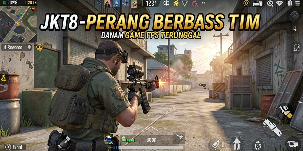 Screenshot gameplay <strong>JKT8</strong> yang penuh aksi dan menegangkan.