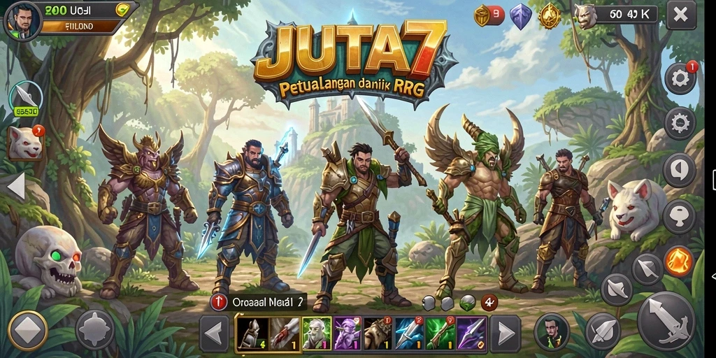 Tampilan epik dari gameplay JUTA7 yang penuh aksi.