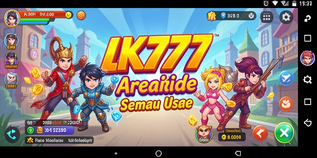 Screenshot utama LK777 menunjukkan gameplay yang seru dan penuh warna.