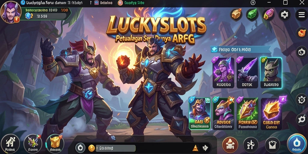 Menampilkan aksi seru dalam gameplay ARPG LUCKYSLOTS.