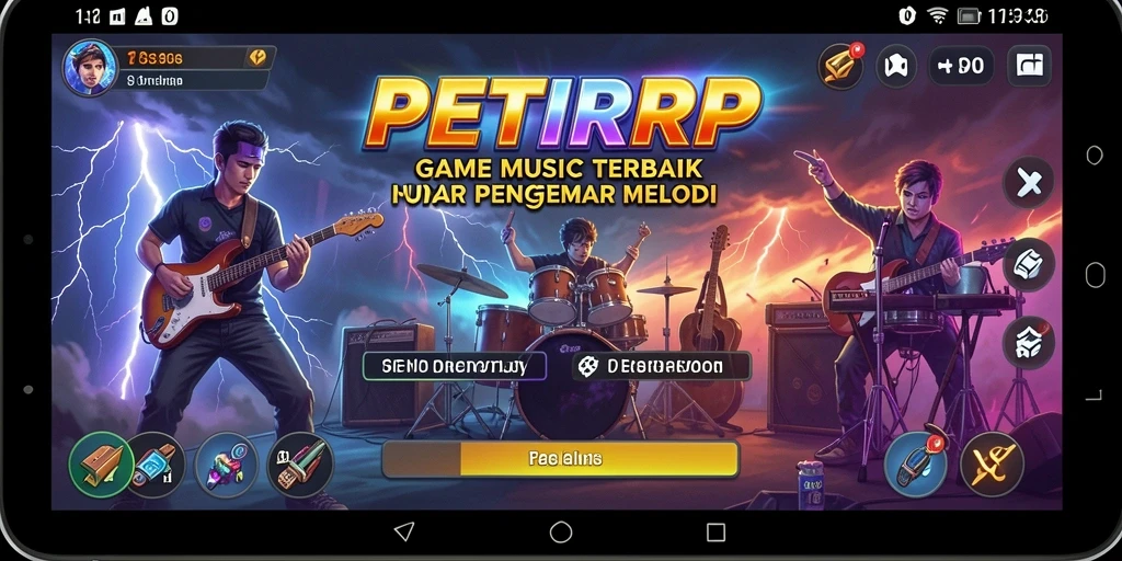 Tampilan permainan musik yang menarik dan penuh warna.