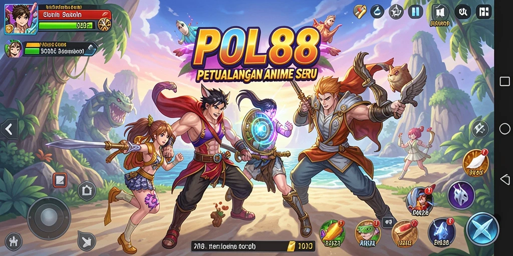 Screenshot menunjukkan aksi seru dalam gameplay anime.