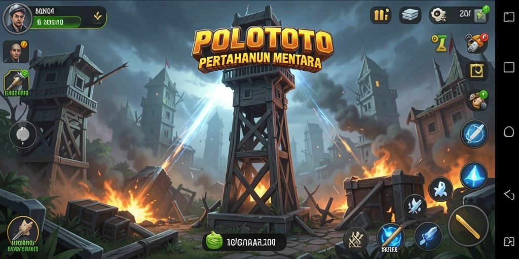 Tampilan gameplay menarik dari POLOTOTO dengan aksi menara pertahanan.