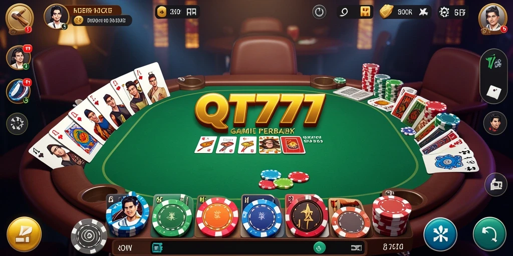 Screenshot QT777 menunjukkan pemain menikmati permainan poker yang seru.
