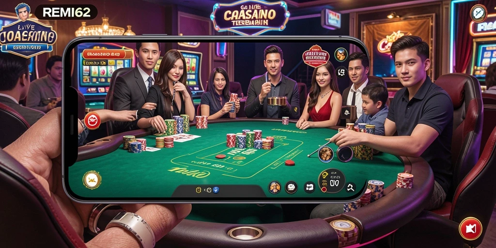 Tampilan gameplay Live Casino yang menarik di REMI62.