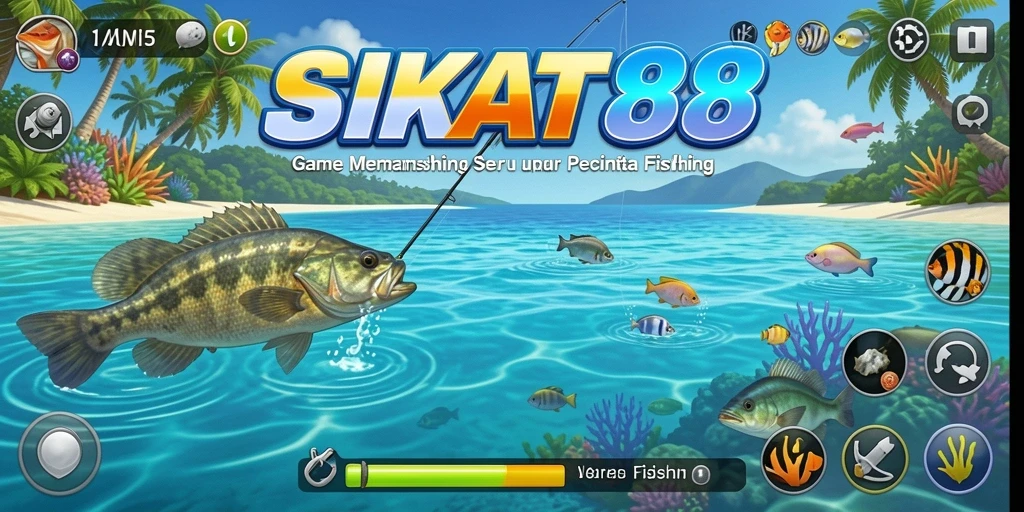 Tampilan gameplay SIKAT88 yang memukau saat memancing ikan.