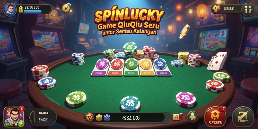 Tangkapan layar gameplay SPINLUCKY yang menampilkan aksi QiuQiu.